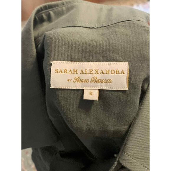 Sarah Alexandra Green Menswear Inspired Weekend Shirt Button Down Blouse, size 6 - Picture 4 of 6